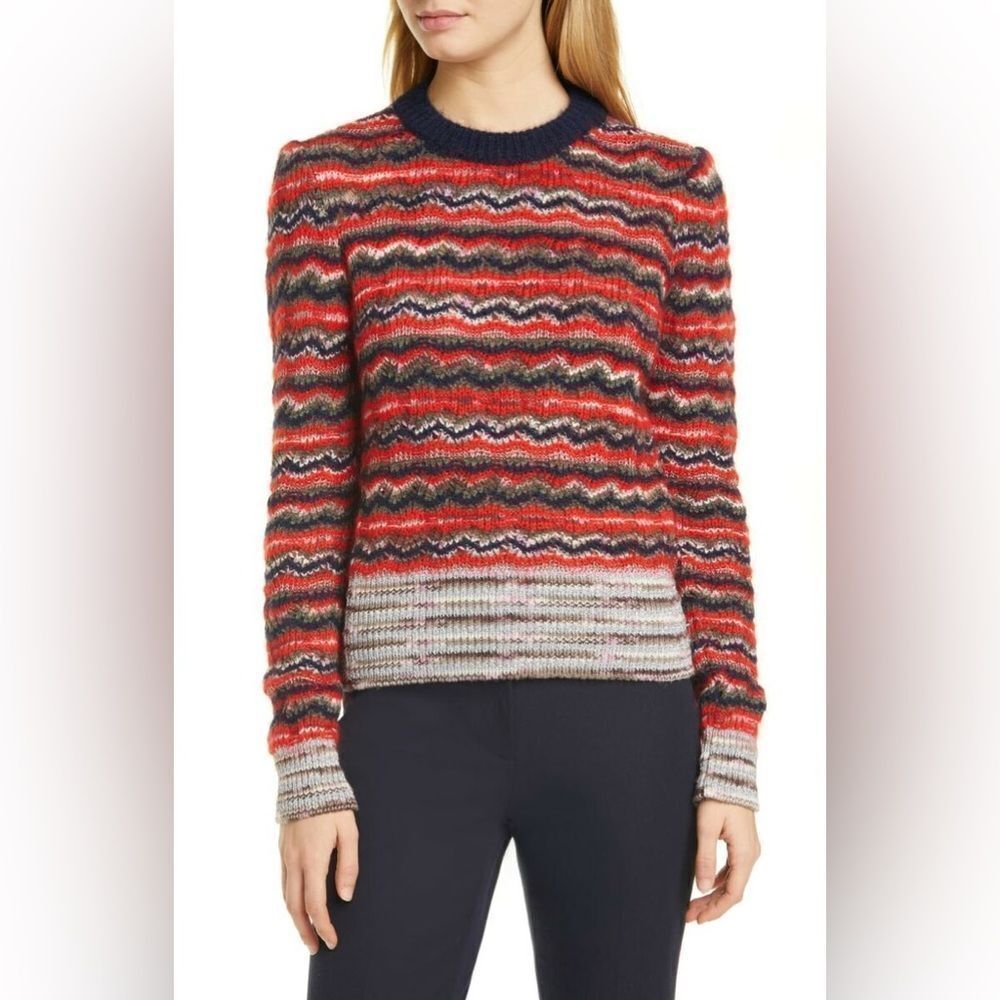 Tory Burch Lurex Stripe Stretch-Mohair Sweater